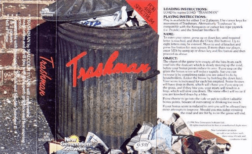 Trashman box art for ZX Spectrum